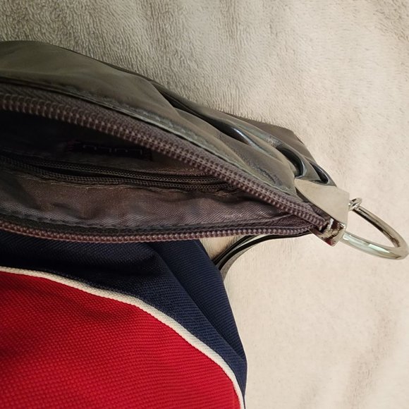 Stylish gray Lulu faux leather clutch with silver zipper & wristlet strap - Picture 3 of 4